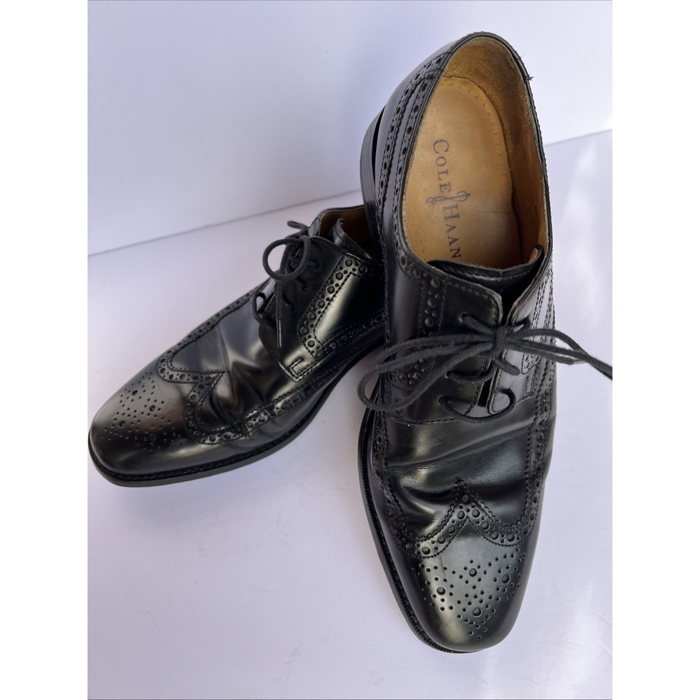 Cole Haan Leather Wingtip C07680 Oxford Dress Work Shoes Black Mens Size 9.5